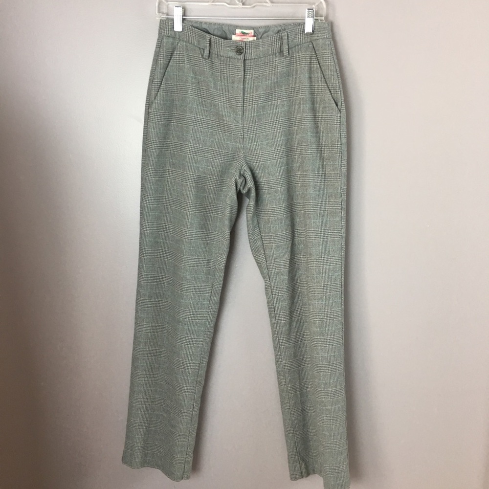 L.L. Bean Plaid Trousers Grey Gray